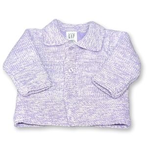 3/$20 Baby GAP Wool Knit Jacket Buttoned Sweater Purple Size 3-6 m 12-17 lb